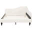 Élégant lit de jour en forme de L en lin beige texturé avec pieds en bois massif intemporel - attrait durable-218434185-218434197