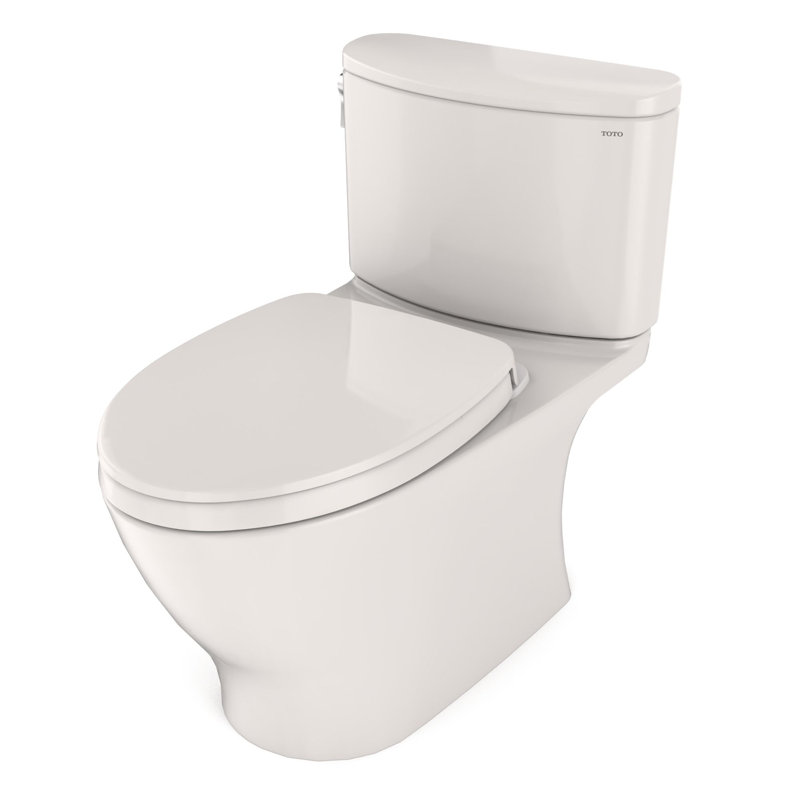 TOTO® Nexus® Two-Piece Elongated 1.28 GPF Universal Height Toilet with CEFIONTECT® and SS124 SoftClose Seat, WASHLET®+ Ready, Colonial White