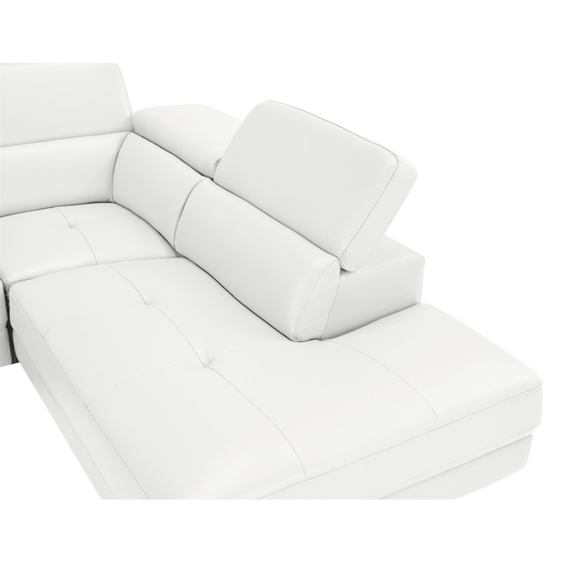 Keyesport Upholstered L-Shaped Sectional, Right Hand Facing, White