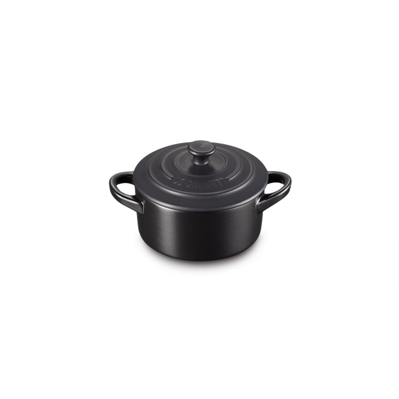 Le Creuset Stoneware Petite Round Casserole, Satin Black