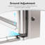 Porte de douche pivotante semi-sans cadre 36-37,5 "x H 72", verre Sgcc transparent 1/4 "(6mm), chrome
