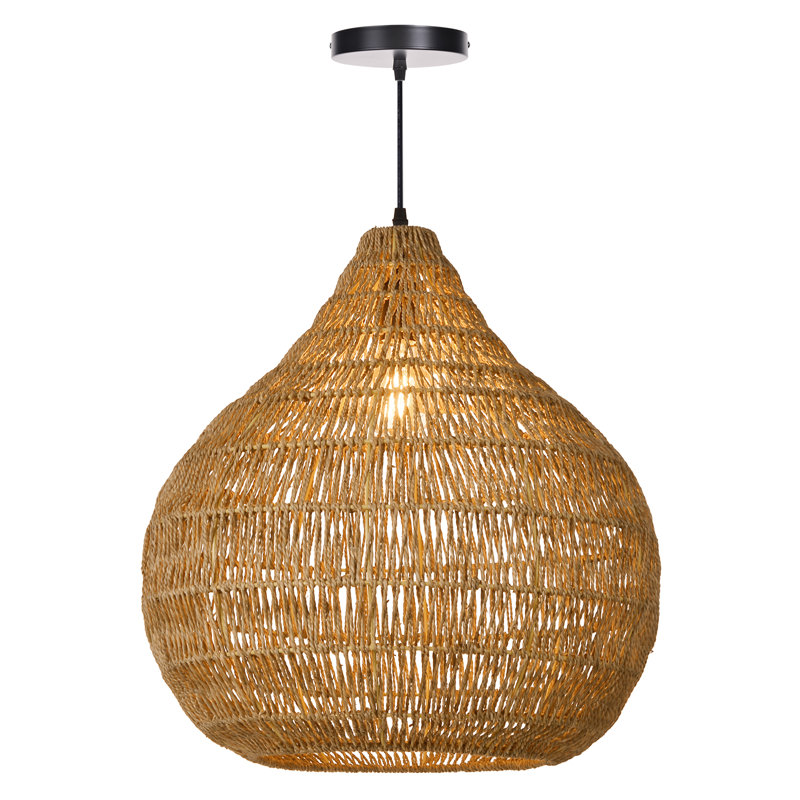 Blayk 1 - Light Natural Teardrop Pendant, 19.68" H x 19.68" W x 19.68" D