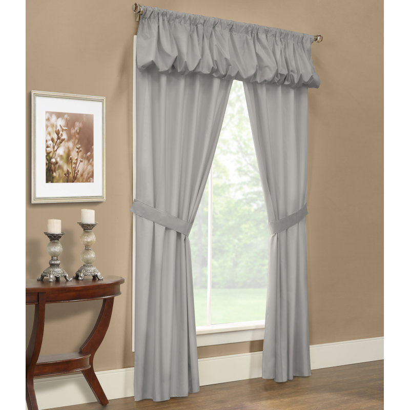 Rideaux obscurcissant et isolant avec passe-tringle de couleur unie Richas, Bourgogne, l 40 po x L 84 po