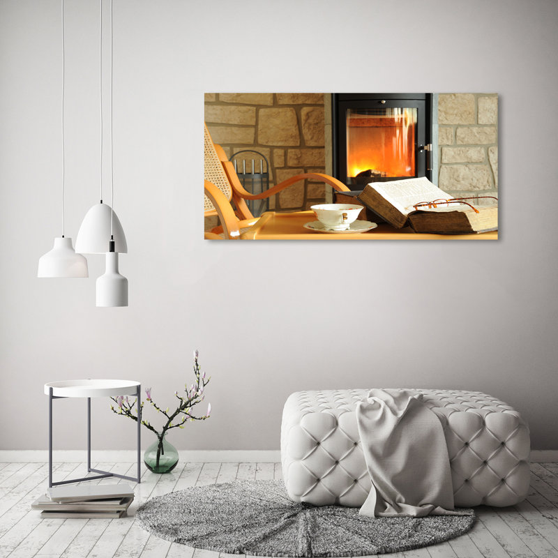 Fireplace - Wrapped Canvas Print
