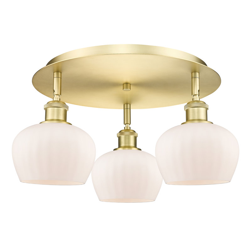 Plafonnier encastré Fenton, Blanc mat, Or satiné