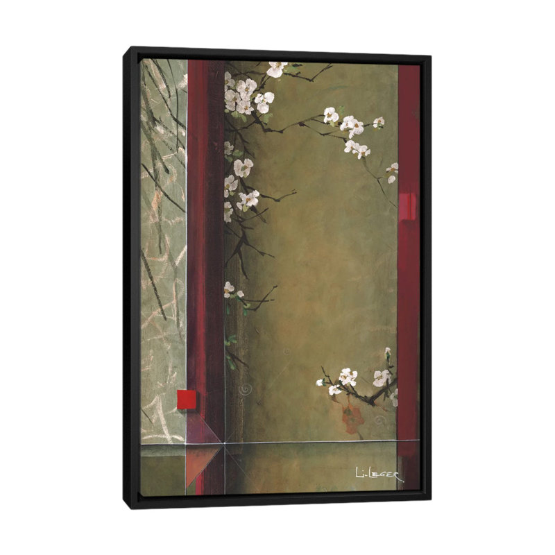 «Blossom Tapisserie I», impression sur toile tendue, H 26 po x l 18 po x P 1,5 po, Toile avec cadre noir, Pas de tapis