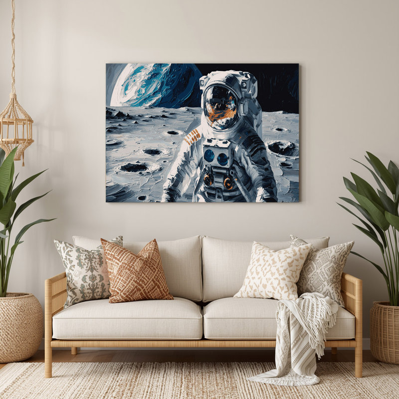 Space Buzz Aldrin Moon atterrissage en métal gris