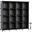 16 casiers de rangement, organisateur de rangement pour vêtements de garde-robe, organisateurs de garde-robe à tablettes cubiques et tablettes de rangement pour vêtements avec marteau, bibliothèque pour enfants (noir)