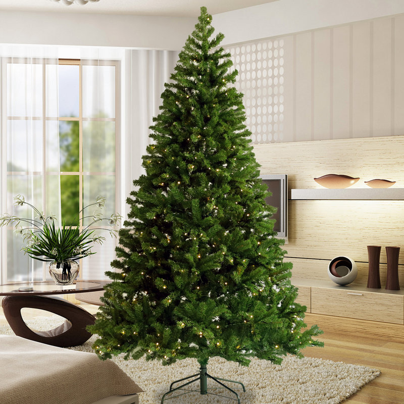 Arbre de Noël artificiel 6 pi avec base pliable, 1000 pointes de branches, conception, structure à charnières, matériau pour une célébration merveilleuse