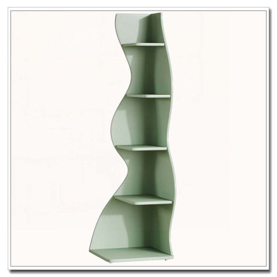 69.8"Height 5-Tier Wavy Corner Bookshelf And Plant Stand For Living Room Small Space