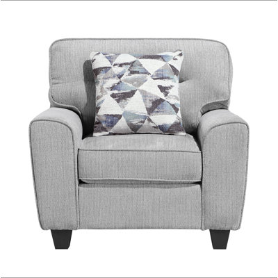 Chaise de salon en chenille durable avec coussin décoratif, meubles de conception contemporaine 1pc