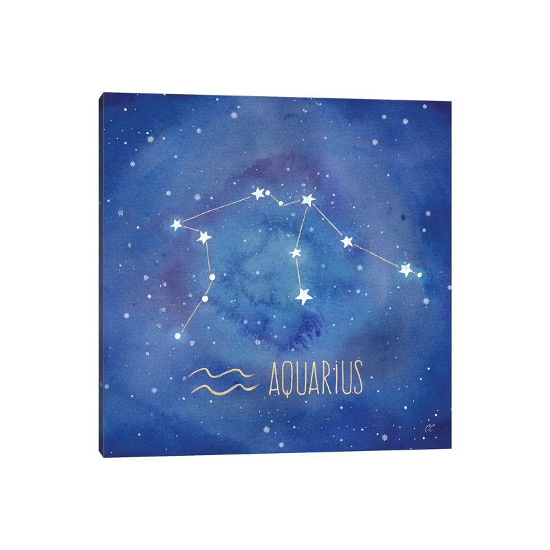 Star Sign Aquarius - Wrapped Canvas Gallery-Wrapped Canvas Giclée, 30.48cm H x 30.48cm W