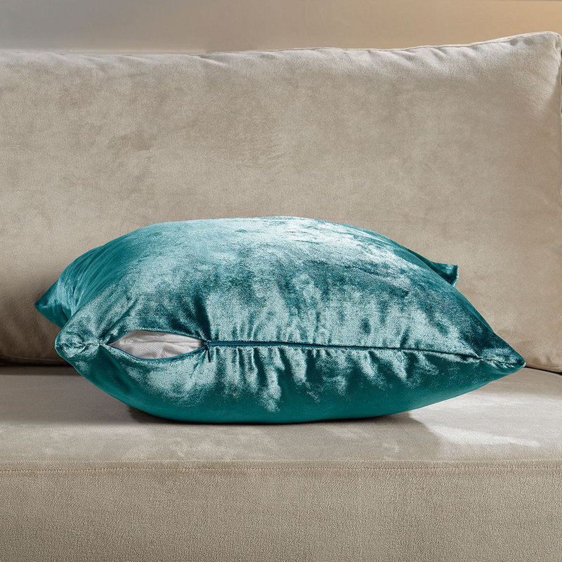 Housse de coussin en velours brillant, Azure, Carré de 22 po