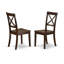 L'ensemble de table de salle à manger 3 pièces comprend une table de cuisine ronde avec piédestal et 2 chaises de salle à manger, 30 x 30 pouces, acajou-1814199450