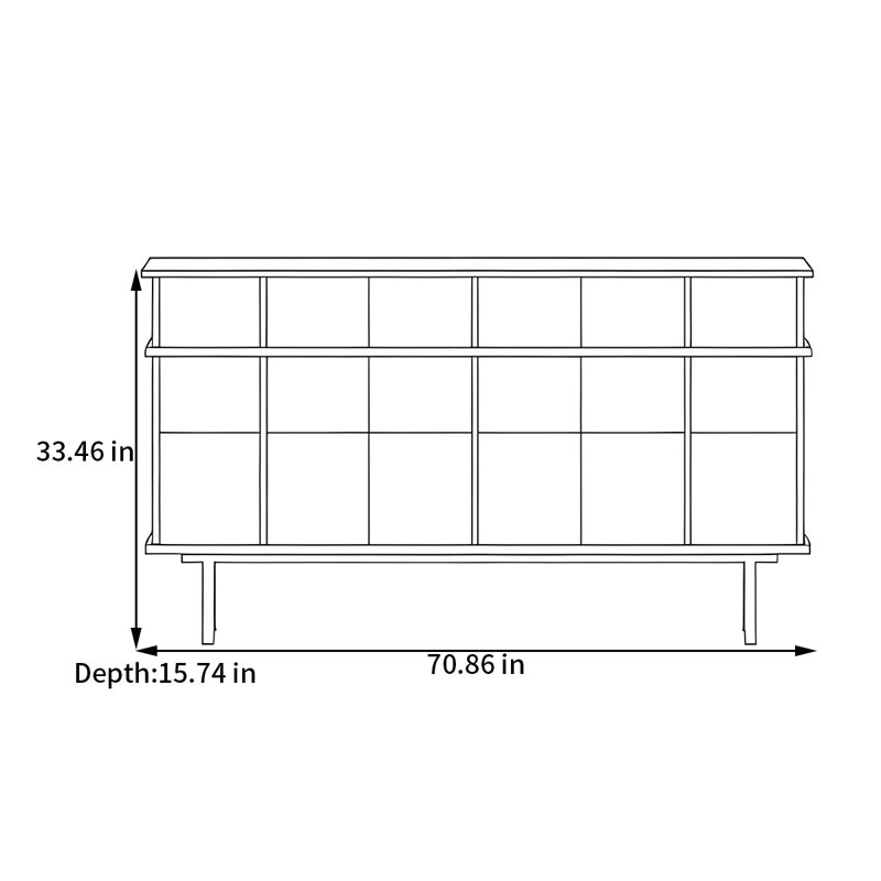 Buffet Mid Mid, Beige / noyer