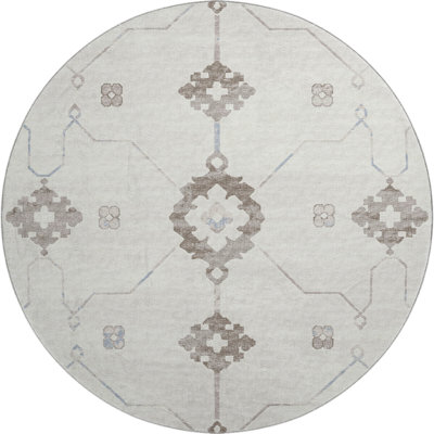 Premium Machine Washable Taquoia AMF122 Taupe Rug