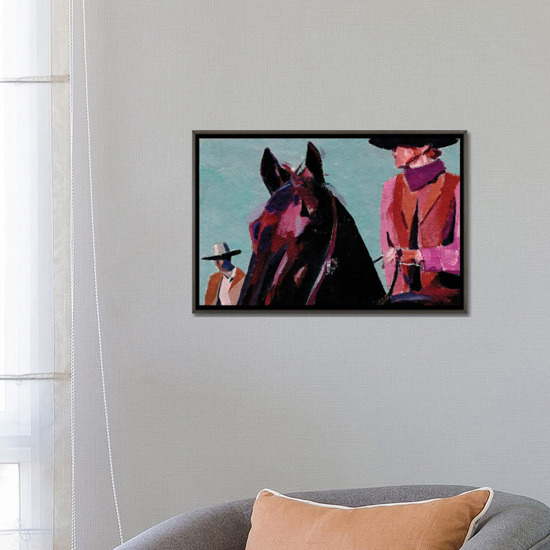 «Twin Riders», reproduction d'art sur toile encadrée, 26" x 18", Framed Canvas, Grey