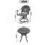 Ensemble de salle à manger 5 pièces en aluminium coulé toutes saisons comprenant 4 chaises pivotantes et une table ronde de 30,71 po-1941392620