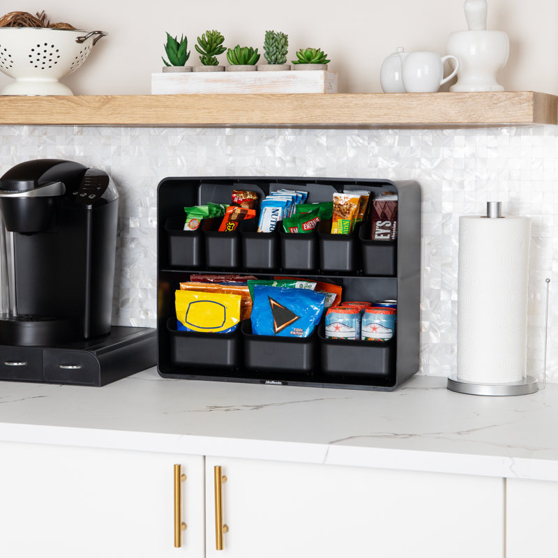 Mind Reader Snack Organizer, Countertop Organizer, Snacks, Drinks, Pantry, Breakroom, Kitchen, 18"L x 7.25"W x 14.5"H