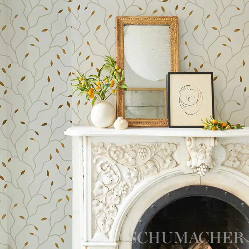 Cymbeline Wallpaper, Ivory/Gold