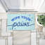 Tapis de porte d'extérieur imprimé Wipe Your Paws on Blue, par Lil 'Rue, 18 po x 30 po