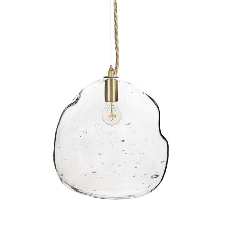 Luminaire suspendu géométrique 1 lumière Bubble, Laiton, Incandescent