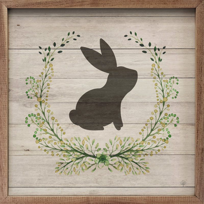 Couronne de lapin blanchie, H 16 po x l 16 po x P 1 po