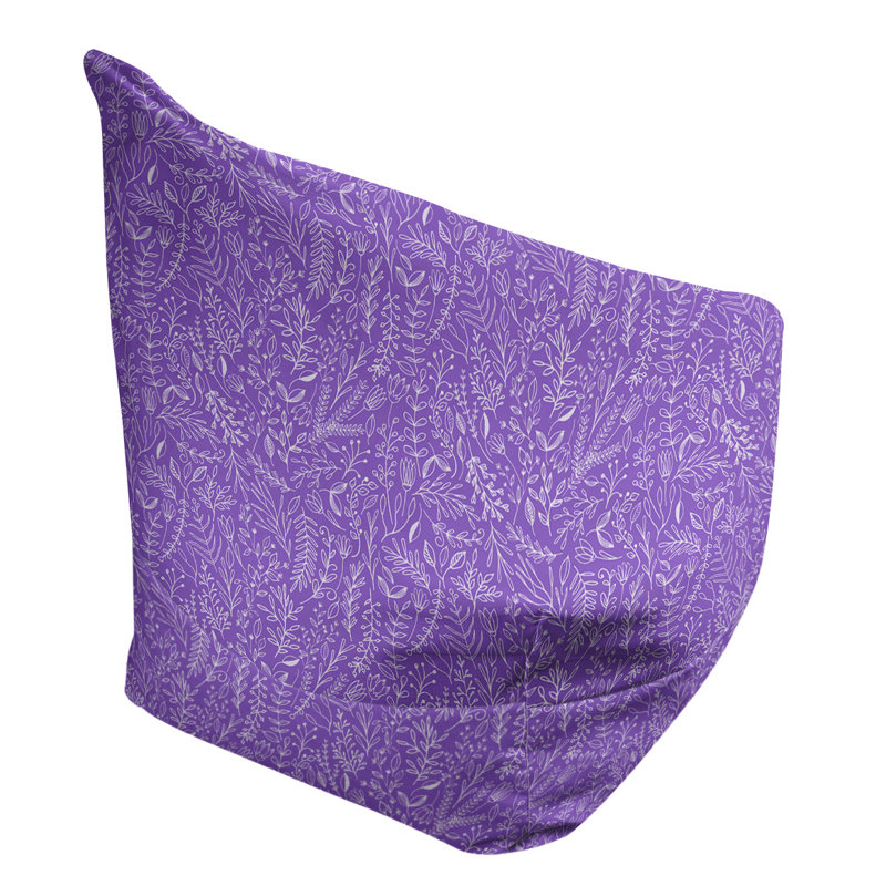 Petite chaise à sacs à billes & Leffel, H 120 po x L 31 po x P 60 po, Mauve / blanc, Rembourrage poly