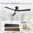 52 In. Dimmable Led Indoor/outdoor Black Flush Mount Ceiling Fan With Light And Remote, 6 Speeds Dc Reversible Noiseless-69907866