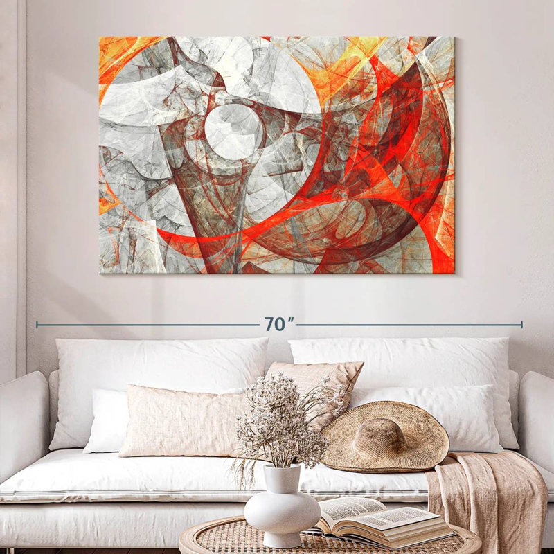 Cercles de pierre écarlate abstraits Avery