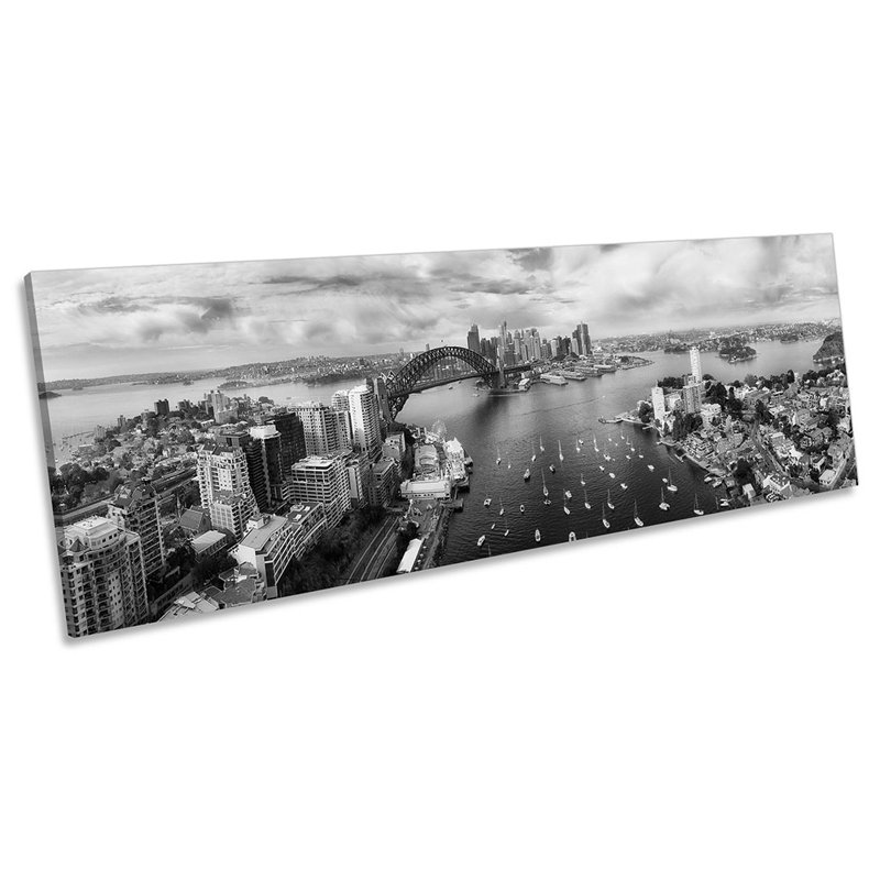 Sydney Harbour Bridge City - Wrapped Canvas Panoramic Print, 30.48cm H x 91.44cm W