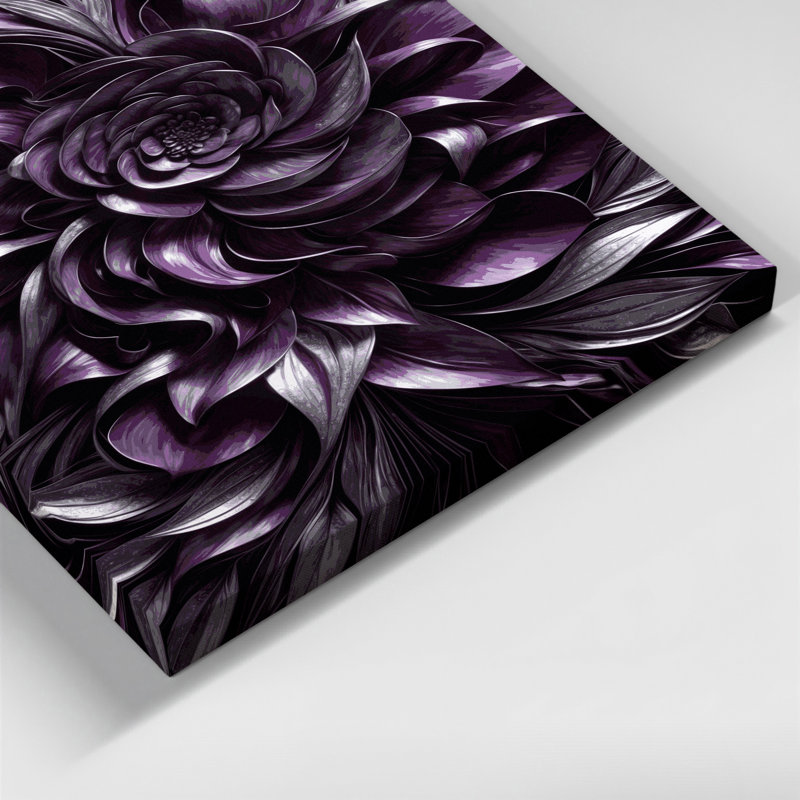«Abstract Florals 29», art mural sur toile mauve, H 24 po x l 20 po