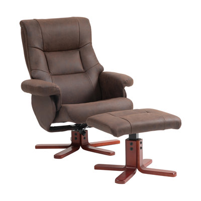 Hymera Upholstered Recliner with Footstool