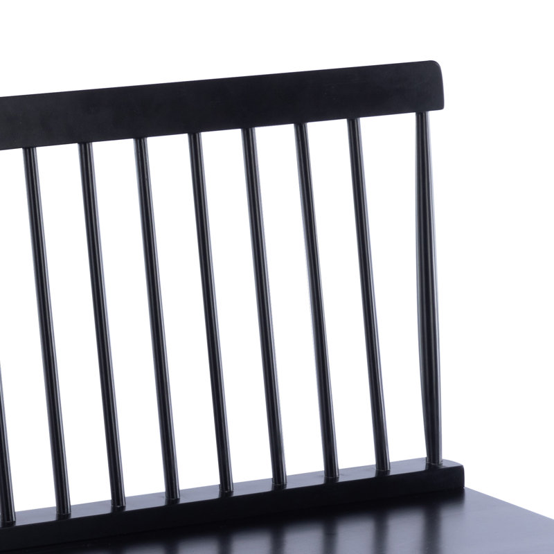 Banc en bois massif Modern Farmhouse Hadiya, Noir