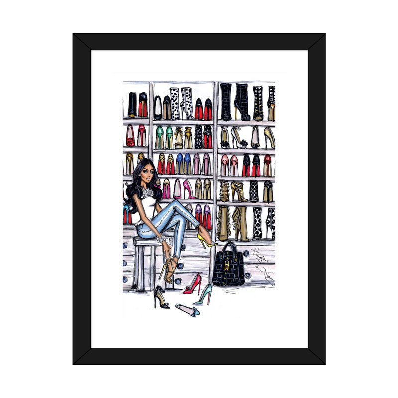 «Shoe Closet» par Hayden Williams - impression d'art graphique, H 24 po x l 16 po x P 1 po, Papier encadré noir