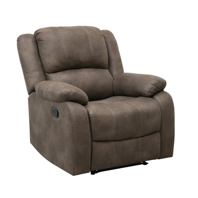 Fauteuil inclinable moderne avec accoudoirs en microfibre polie brune