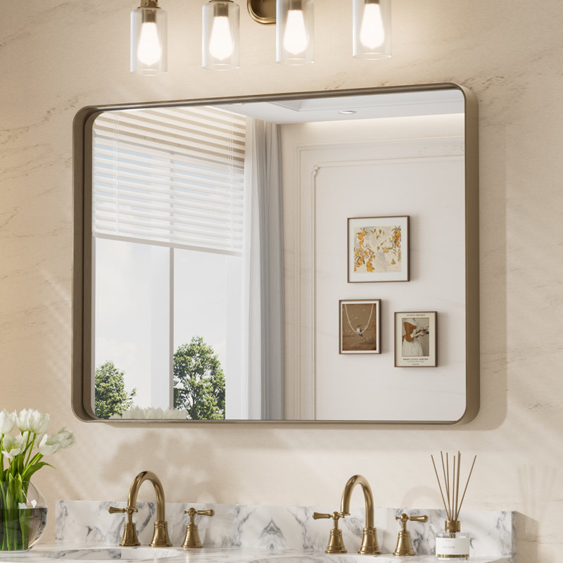 Miroir d'appoint Tyro, 30 po x 40 po, Bronze, Rectangulaire