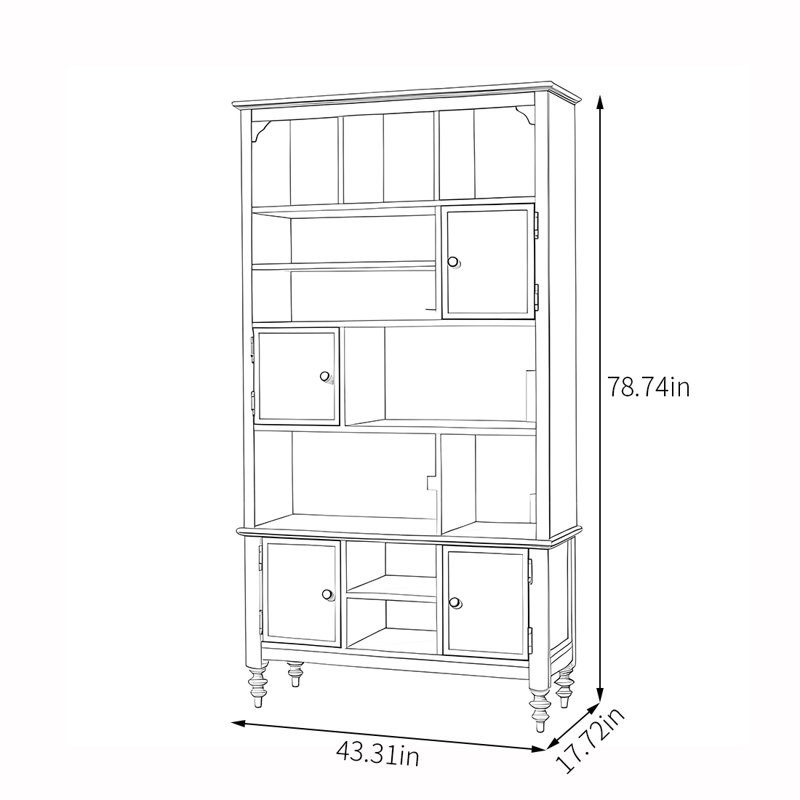 A multi-layered bookcase with a simple design