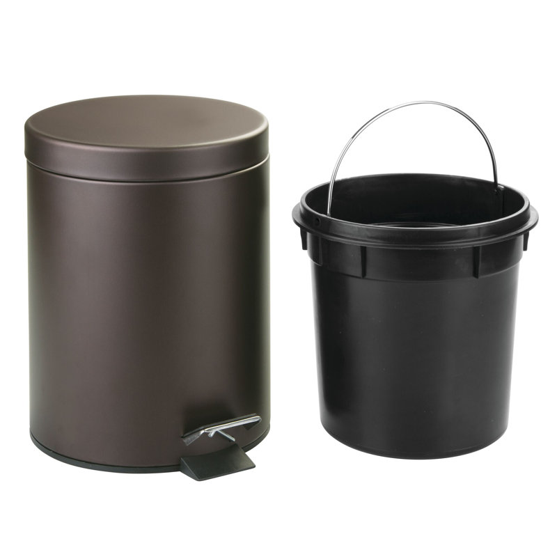 Bronze Stainless Steel Pedal Trash Can with Removable Bucket