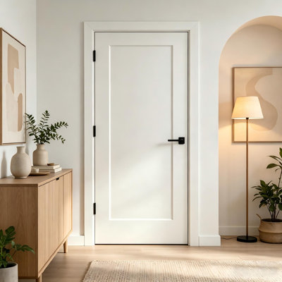 1-Panel Hollow Core Shaker Style Molded Interior Door with Jambs and Hinges