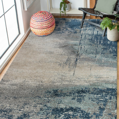 Tapis bleu / beige Melinda