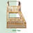 Treehouse Wooden Twin over Full Kid Bunk Bed with Under Trundle Bed and Heavy Duty-121422321
