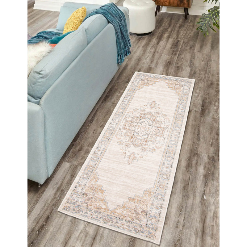 Tapis ivoire Katie, Tapis de couloir 2 pi 8 po x 8 pi 2 po