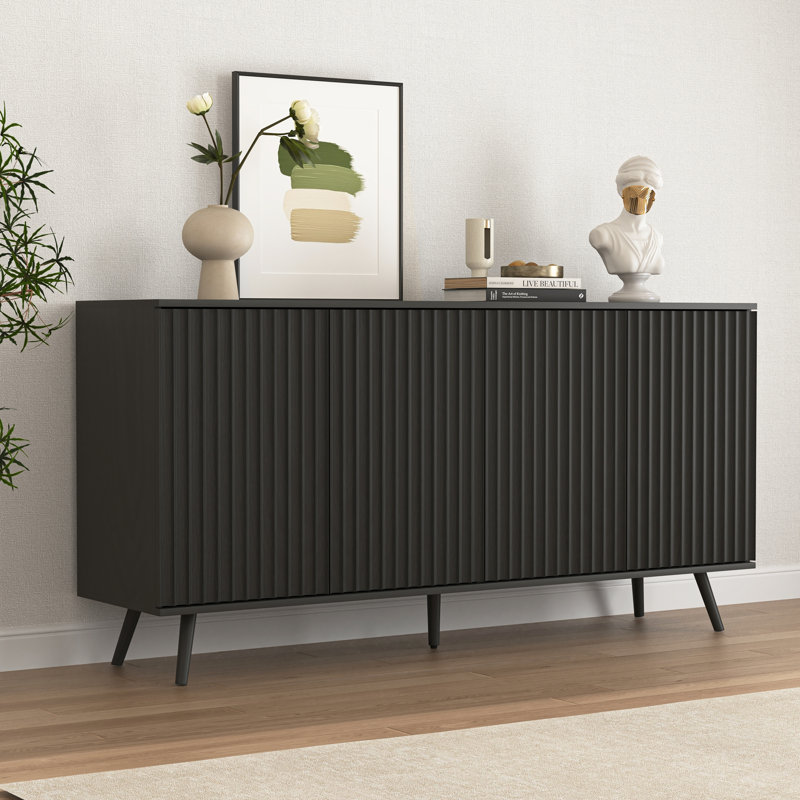 Buffet avec rangement, Noir