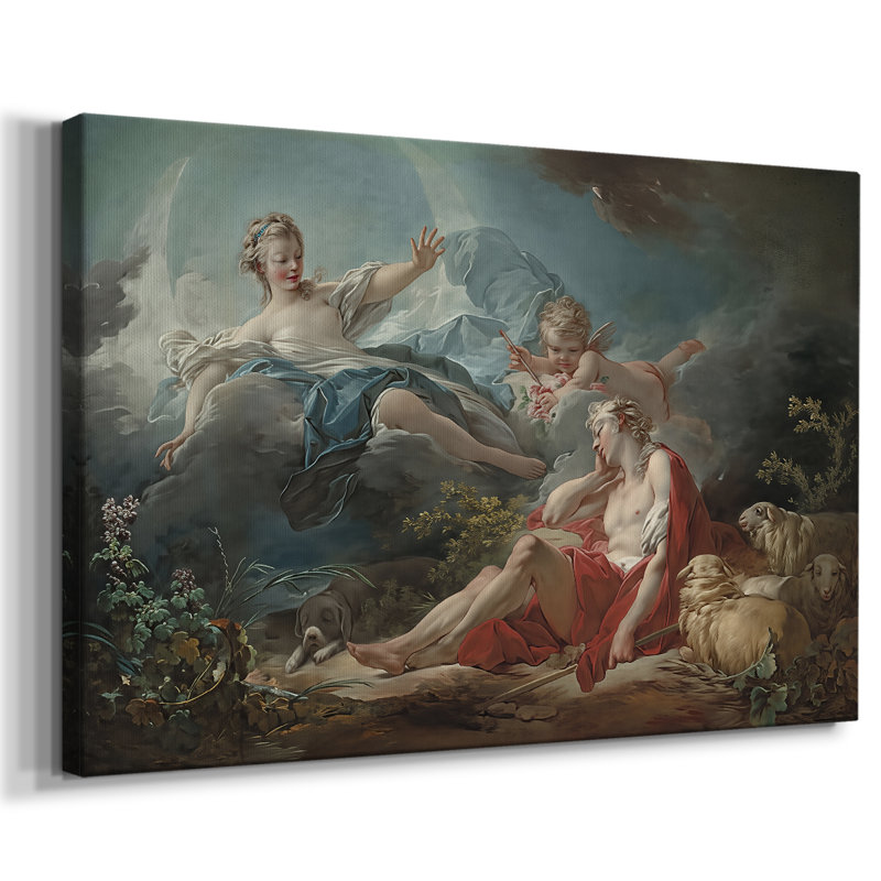 Diana et Endymion-Jean-Honoré Fragonard-Toile tendue avec châssis-c. 1753-1756, 18 x 27