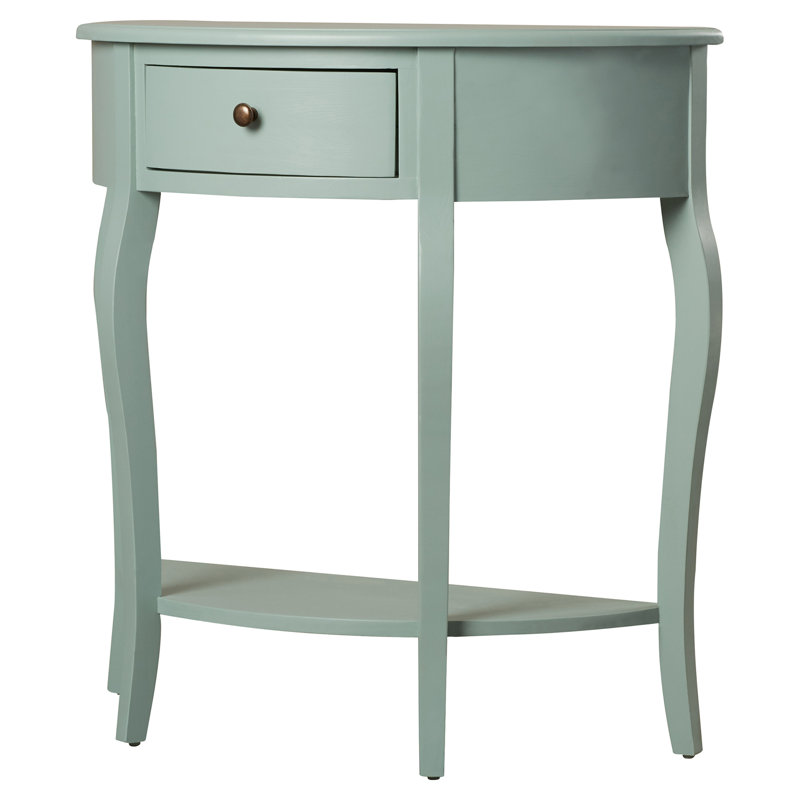 Sadie 32.7'' Solid Wood Console Table, Aqua Smoke