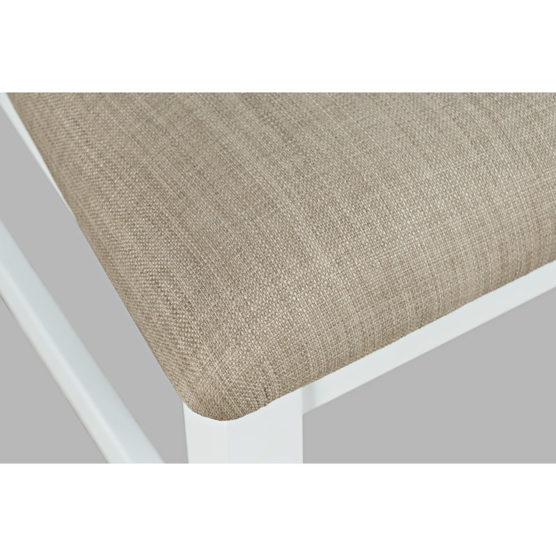 Kalisz 19.5'' H Upholstered Side Chair, Dark Beige, White