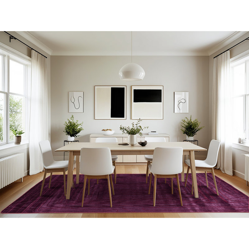 Machine Washable Abstract Purple Area Rug, Rectangle 7' x 10'