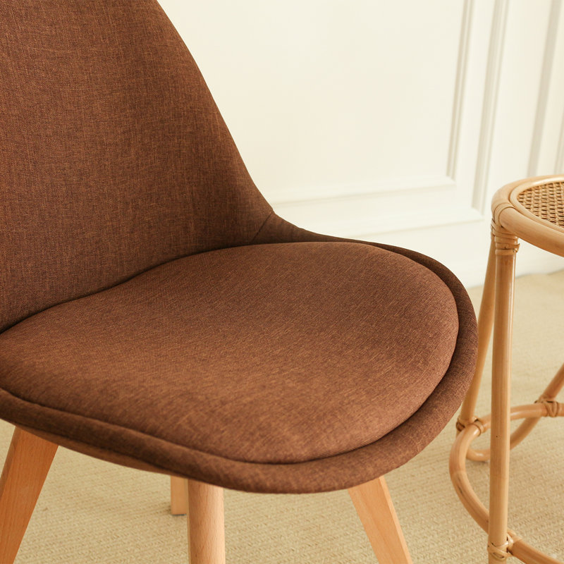 Jaycelyn 19'' H Linen Upholstered Side Chair, Brown