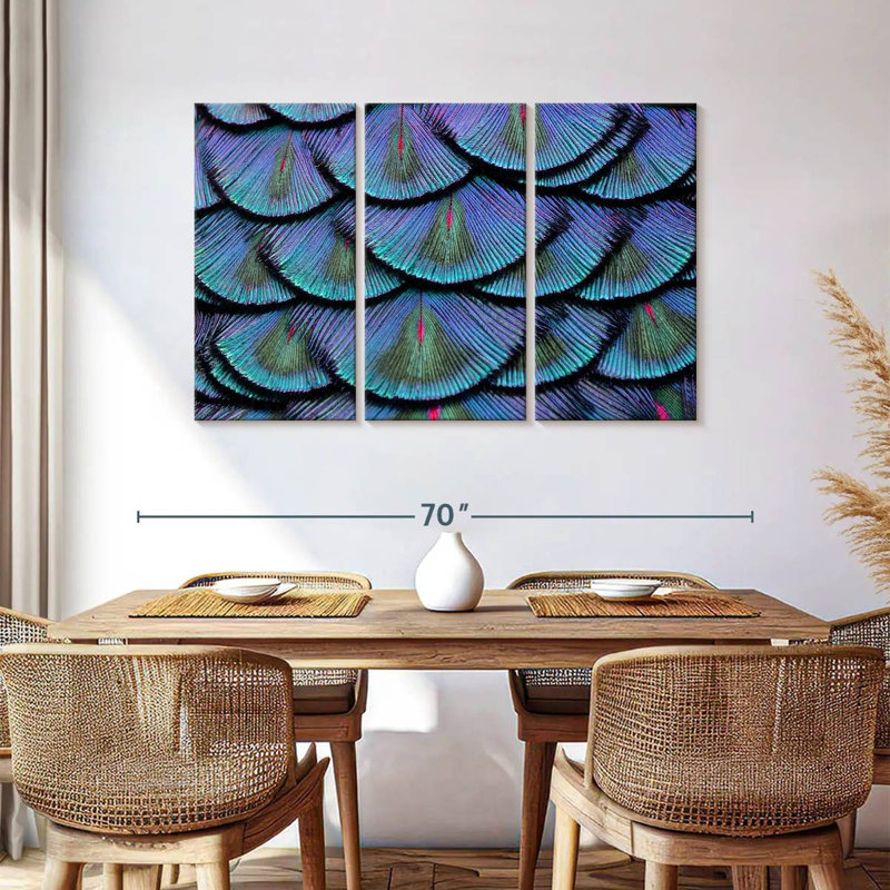 Peacock Tail Feathers, 36" H x 57" W